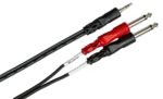Hosa CMP-159 stereo breakout cable showing 3.5mm TRS and dual 1/4 inch TS connectors