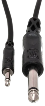 Hosa CMP-303 3.5mm TS to 1/4 inch TS mono interconnect cable connectors and construction detail