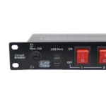 ProX 10 way Edison AC power strip 1U rack mountable unit side profile showing depth and mounting hardware