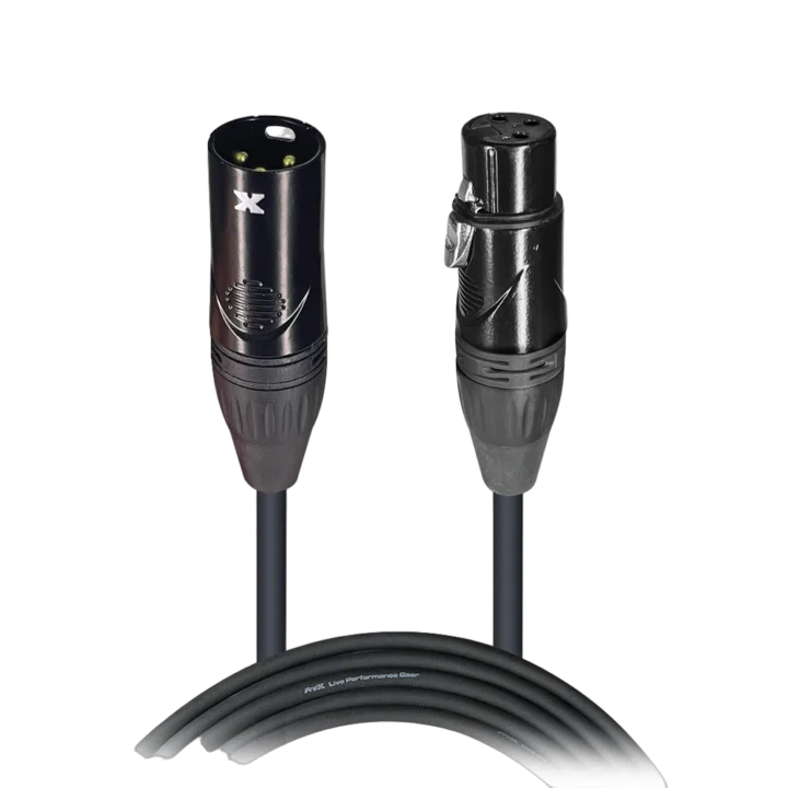ProX 100 foot XLR microphone cable with female and male connectors coiled