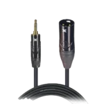 ProX 10 foot 3.5mm TRS to XLR-M audio cable with connectors displayed