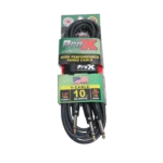 ProX 10 foot Y-cable with 1/4 inch stereo jack and dual 1/4 inch mono plugs, full length view