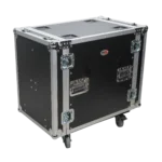 ProX 14U space amp rack mount ATA flight case with casters, 24 inch depth, professional touring setup