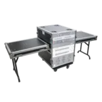 ProX 14U space amp rack mount ATA flight case with casters, 24 inch depth, front panel view