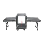 ProX 14U space amp rack mount ATA flight case with casters, 24 inch depth, side profile view