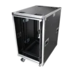 ProX 18U 24 inch deep vertical rack case with dual sliding slam doors and caster wheels