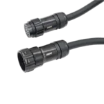 ProX 19-pin XLR power connector close-up showing male pin configuration and cable strain relief