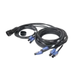 ProX 19-pin power distribution cable featuring Kupo connector and six PowerCON Blue outlets, 12AWG SJOOW construction