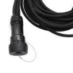 ProX 19-pin power distribution cable rear panel showing six PowerCON Blue connectors and 12AWG SJOOW cable