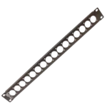 ProX 1U rack panel with 16 punched XLR connector ports for audio routing and power connections