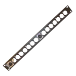 ProX 1U rack panel with 16 punched XLR connector holes, rear view showing mounting hardware