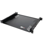 ProX 1U ventilated sliding rack tray shelf with front-facing view showing ventilation slots and sliding mechanism