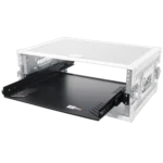 ProX 1U ventilated sliding rack tray shelf with side profile showing depth and ventilation design