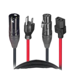 ProX 25 foot AC XLR combo cable with gold-plated connectors and black jacket