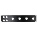 ProX 2U-4 XLR D +4 NL4 NAC3 unloaded rack panel with four XLR connectors