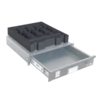 ProX replacement foam insert for 2U rack drawer holding four microphones in protective compartments