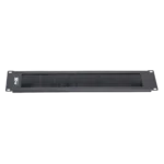 ProX 2U rack panel brush cable management slot strips showing dense brush bristles for cable organization