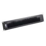 ProX 2U rack panel brush cable management slot strips front view with black bristles