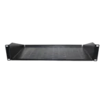 ProX 2U rack shelf with 12 inch depth, black finish, mounting hardware visible