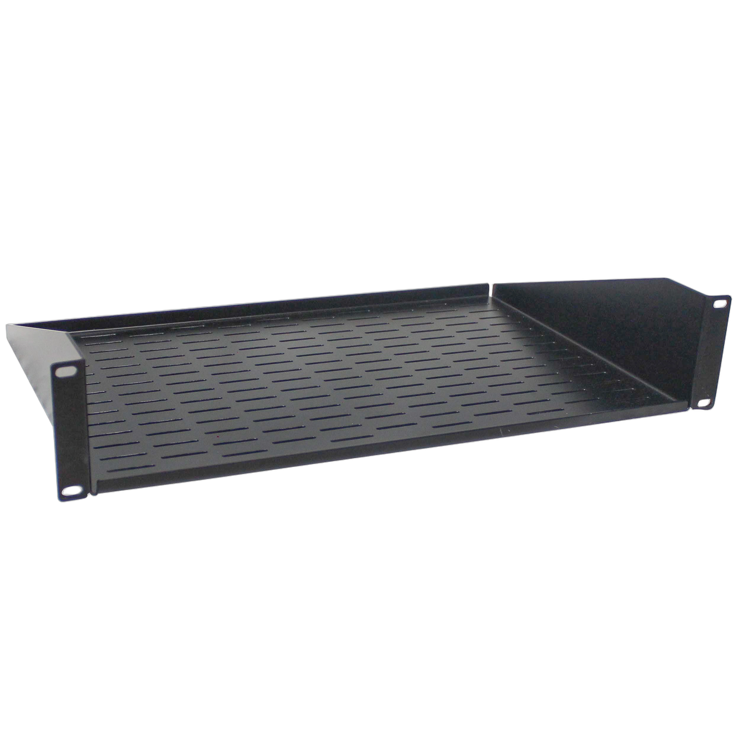 ProX 2U Rack Shelf 12 Inch Deep Professional ProX 2U rack shelf with 12 inch depth, black metal construction, front view