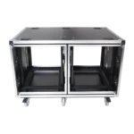 ProX 2X12U 24-inch deep vertical rack case with dual sliding slam doors and caster wheels