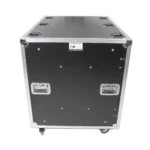 ProX 2X16U vertical rack case with sliding slam door mechanism and locking hardware close-up