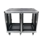 ProX 2X16U 24-inch deep vertical rack case with dual sliding slam doors and caster wheels