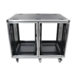 ProX 2X16U 24-inch deep vertical rack case with dual sliding slam doors and caster wheels