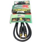 ProX 5 ft 3.5mm TRS to TRS audio cable showing gold-plated connector terminals