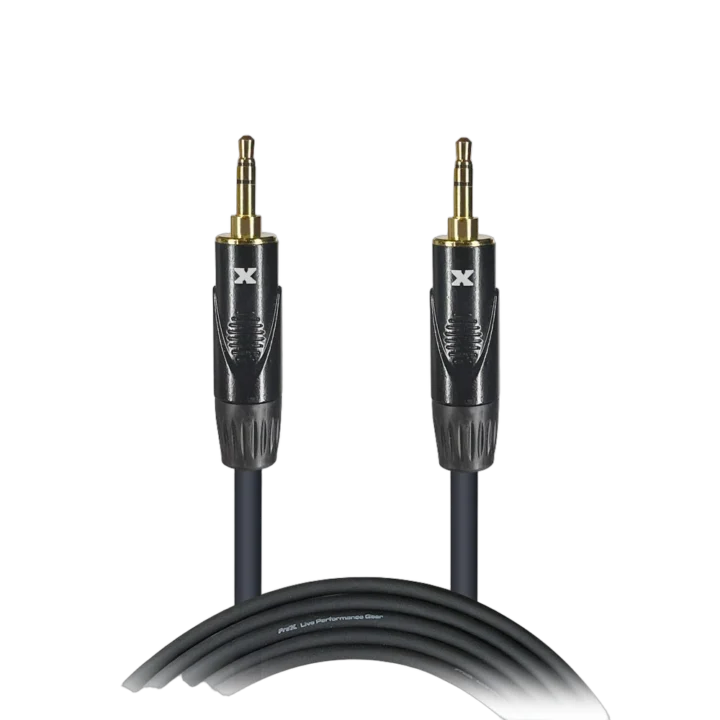 ProX 5 foot 3.5mm TRS to TRS audio cable with gold-plated connectors and black jacket