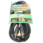 ProX 10 foot 3.5mm TRS audio cable showing gold-plated connector terminals and strain relief
