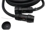 ProX 30-foot 19-pin power distribution extension cable with male to female connectors in professional event setup