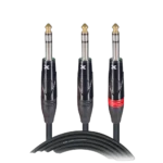 ProX 3 foot Y-cable with 1/4 inch stereo jack and dual 1/4 inch stereo connectors