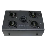 ProX 4-Channel Cat6 stage snake box with four XLR male connectors in professional live sound setup