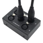 ProX 4-channel Cat6 stage snake box with XLR female connectors, side profile view