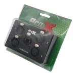 ProX 4-Channel Cat6 stage snake box showing four XLR female connectors close-up detail