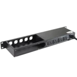 ProX 4 way Powerkon to Edison AC power strip with 15A breaker toggle switches and LED indicators detail view