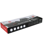 ProX 4 Way Powerkon to Edison AC power strip dimensional diagram with measurements and specifications