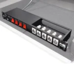 ProX 4 Way Powerkon to Edison AC power strip rear panel showing Powerkon connectors and wiring terminals
