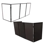 ProX 5 panel black frame DJ facade with stainless steel quick release hinges front view