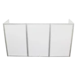 ProX 5 Panel Silver Frame DJ Facade with stainless steel quick release hinges front view
