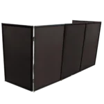 ProX 5 Panel Black Frame DJ Facade with stainless steel quick release hinges and 180 degree opening