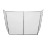ProX 5 Panel Silver Frame DJ Facade with stainless steel quick release hinges and 180 degree opening