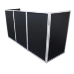 ProX 5 Panel Silver Frame DJ Facade rear panel showing stainless steel quick release hinges and frame construction