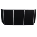 ProX 5 Panel Silver Frame DJ Facade with stainless steel quick release hinges, side profile view