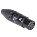 ProX 5-pin XLR female cable connector with black-chrome finish, front view