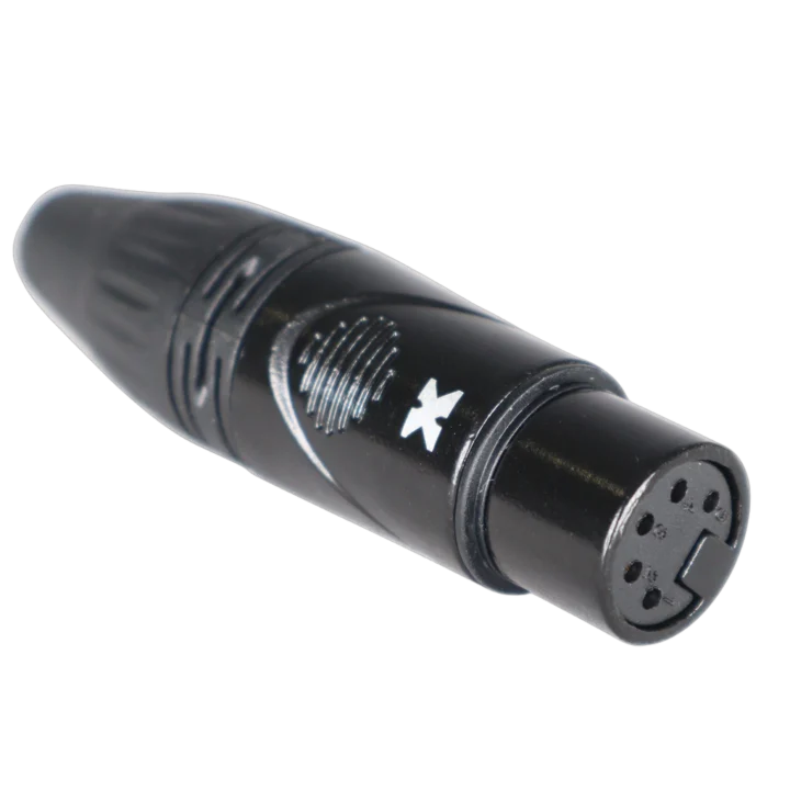 ProX 5-pin XLR female cable connector with black-chrome finish, front view