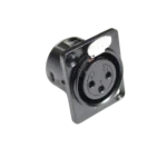 ProX 5-pin XLR female panel-mount connector with black finish and secure locking mechanism