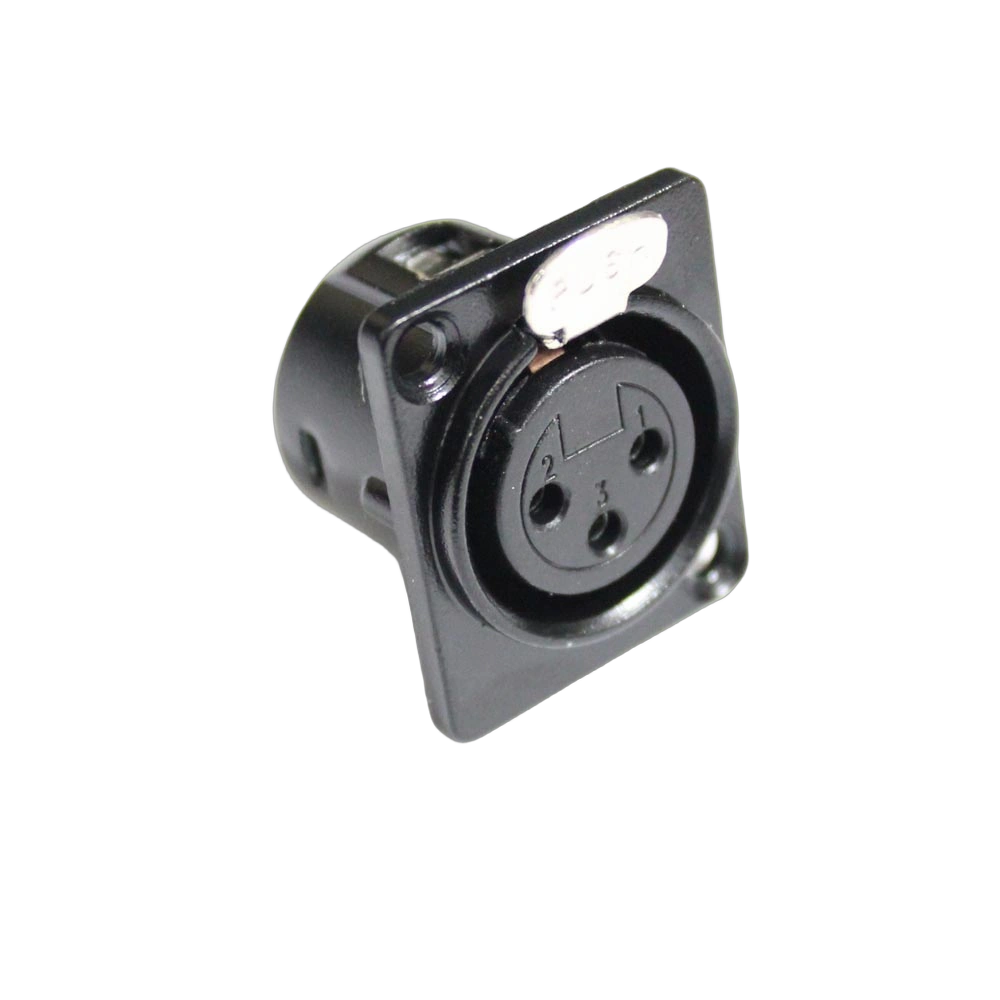ProX 5-Pin XLR Female Panel-Mount Connector Black ProX 5-pin XLR female panel-mount connector with black finish and secure locking mechanism