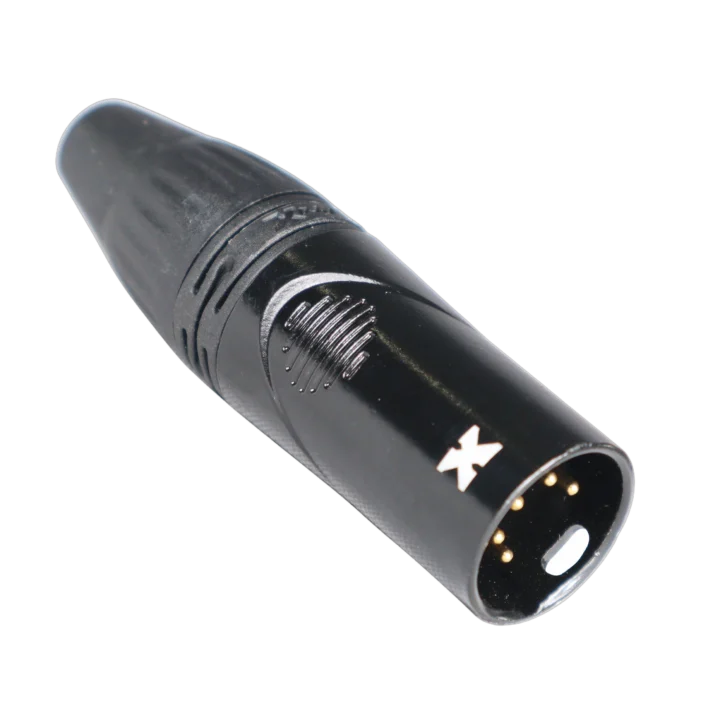 ProX 5-pin XLR male connector with black-chrome finish showing contact pins and locking mechanism